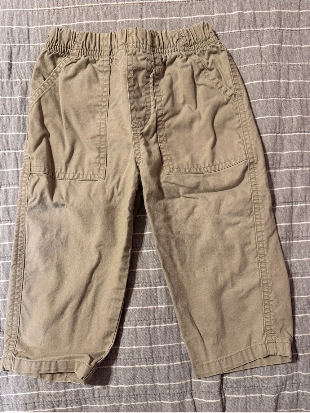 Faded Glory Boys Khaki Elastic Waist Cargo Pants